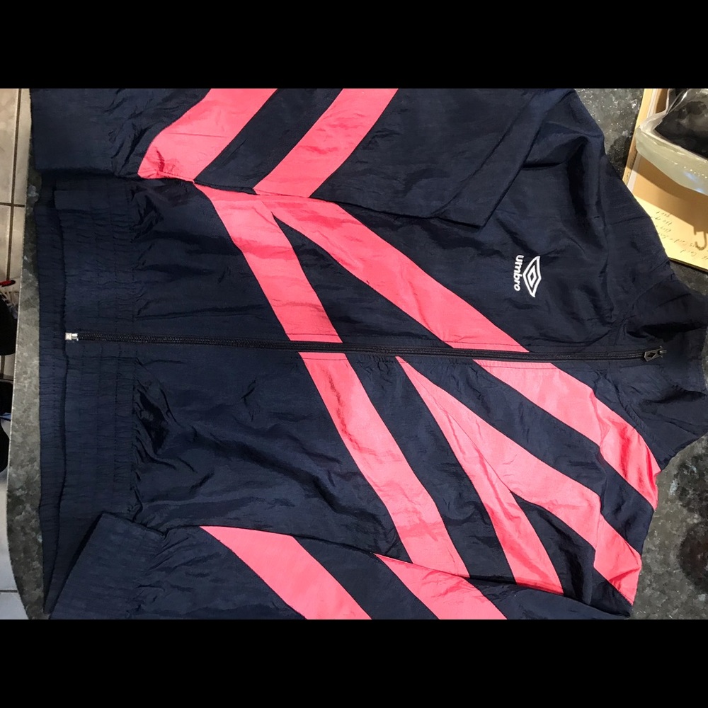 Umbro Multisanti Track Top Jacket Navy Pink Nylon